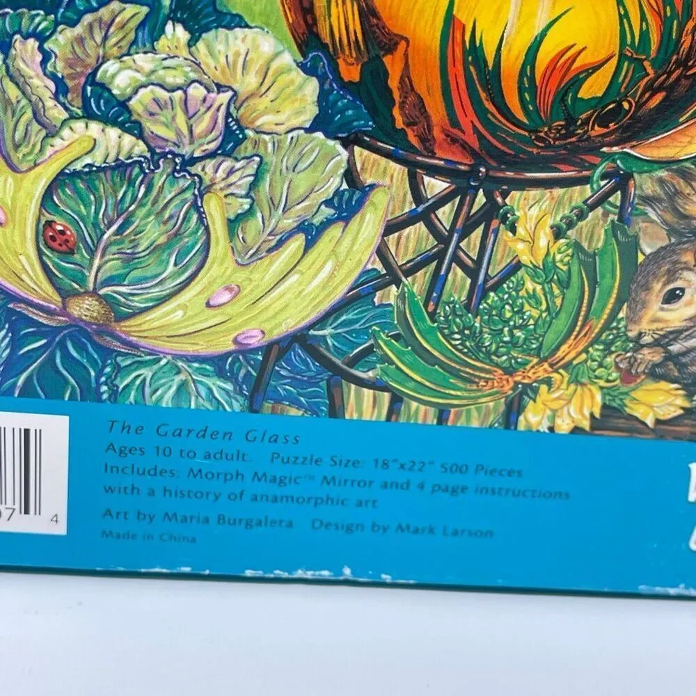Morph Magic Anamorphic 500 Pcs Jigsaw Puzzle The Garden Glass Vintage 2000 Used